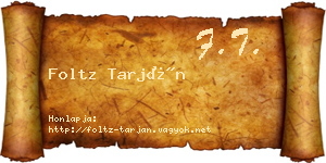 Foltz Tarján névjegykártya